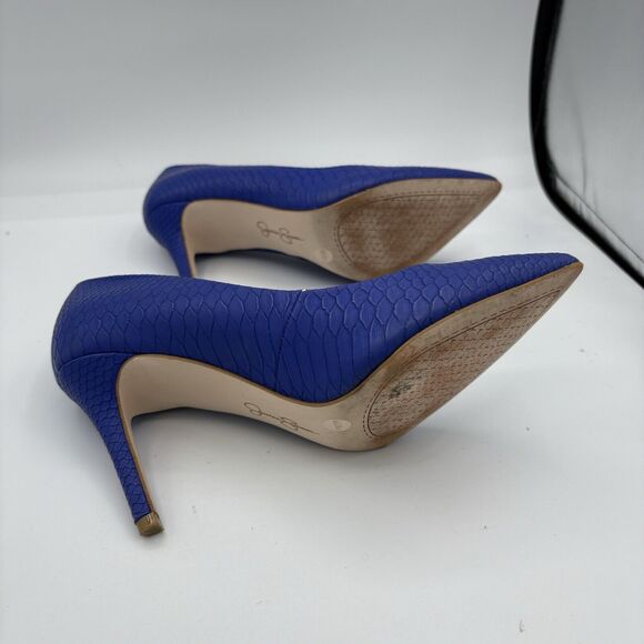 Jessica Simpson‎ Heels Womens Size 6 Levin Blue Snake Print Pumps - Picture 9 of 10